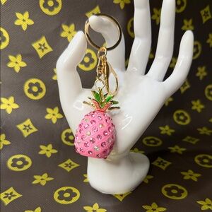 Pink Pineapple Crystal Keychain/Bag Charm